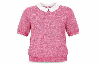 Next Womens Pink Collared Cotton Pullover Jumper Size 8