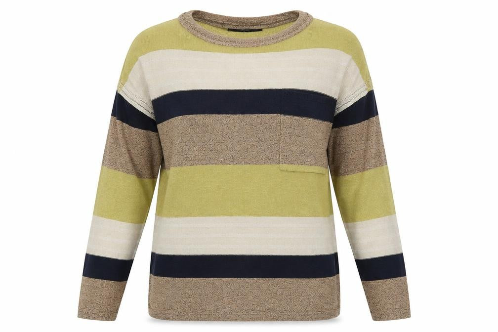 NEXT Womens Multicoloured Round Neck Striped Viscose Pullover Jumper Size 10