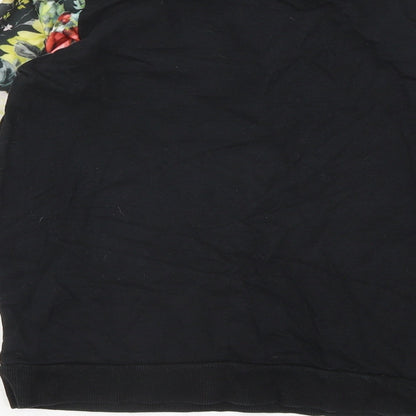Preloved Atmosphere Womens Black Floral Cotton Pullover Sweatshirt Size 8 - Label