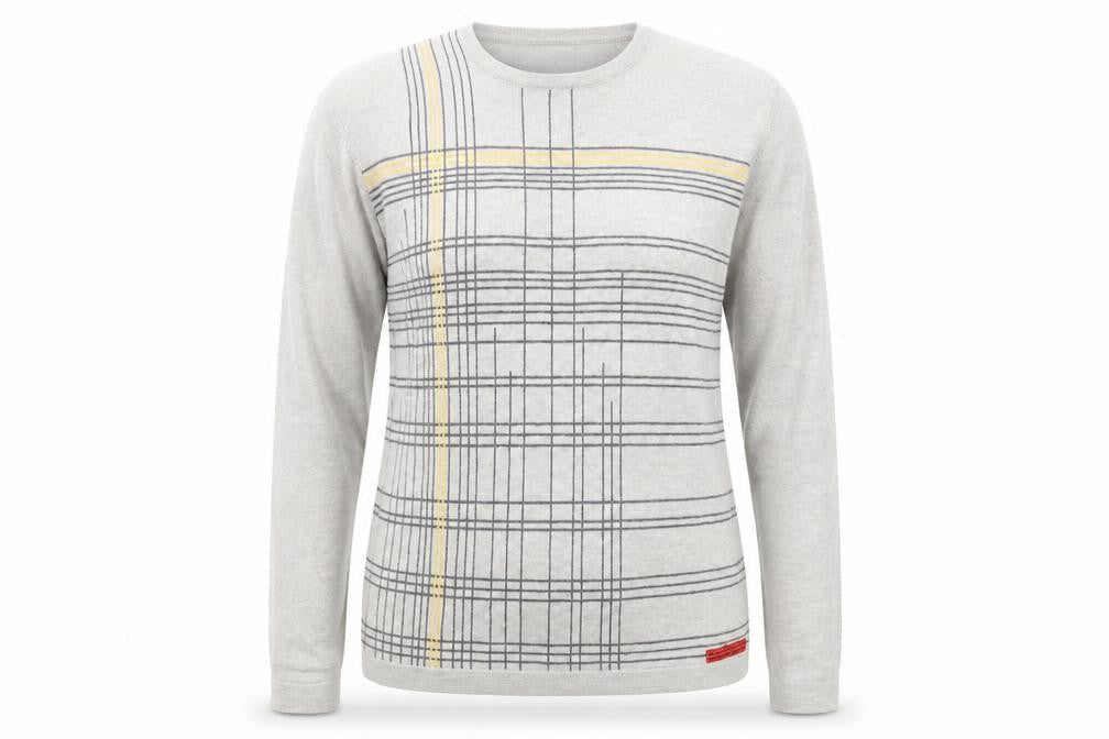 River Island Womens Grey Round Neck Geometric Cotton Pullover Jumper Size S