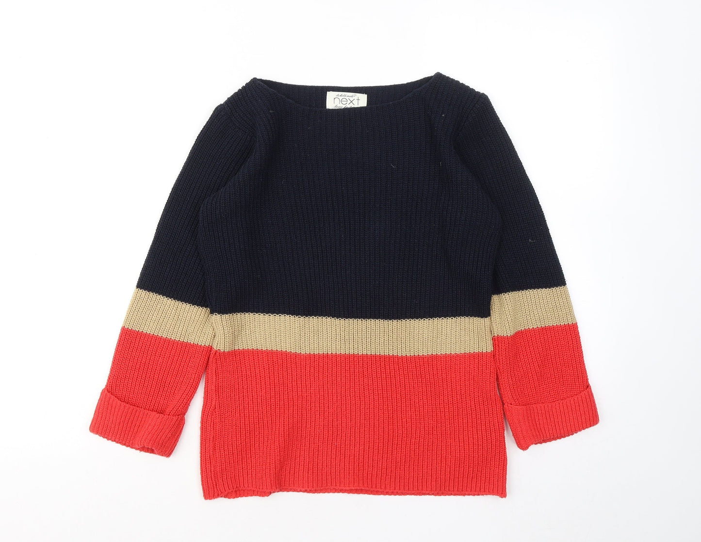 NEXT Womens Multicoloured Round Neck Acrylic Pullover Jumper Size 6