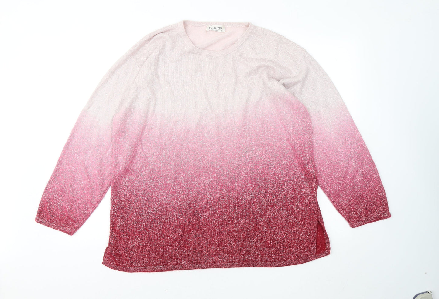 Fabrizio Womens Pink Round Neck Acrylic Pullover Jumper Size 22