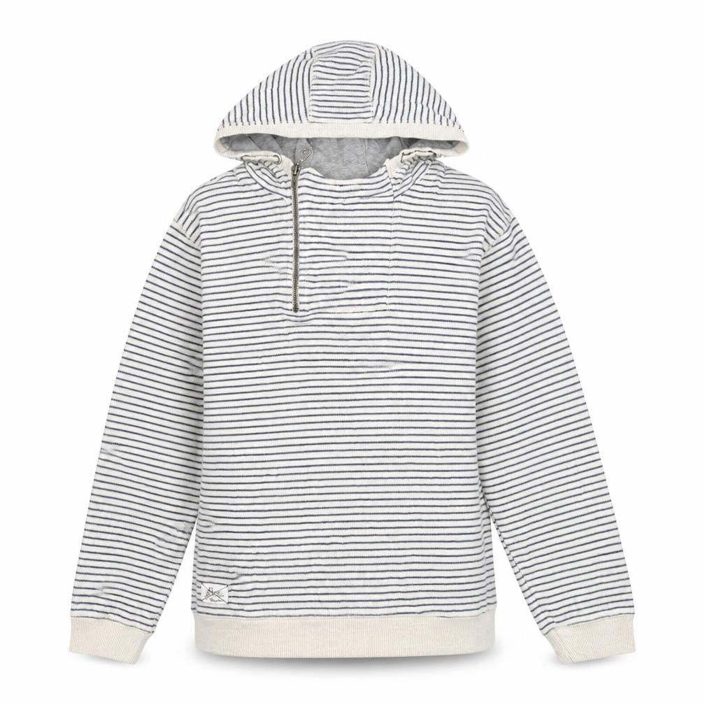 J Jeans Girls White Striped Cotton Pullover Hoodie Size 13-14 Years