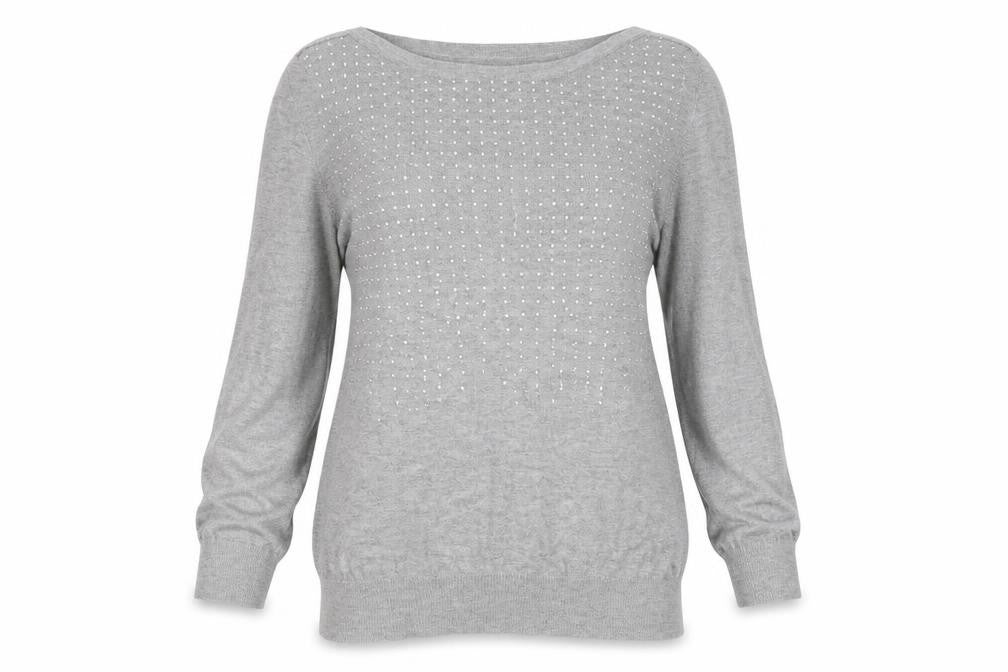 NEXT Womens Grey Round Neck Cotton Pullover Jumper Size 10