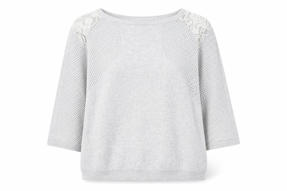 Warehouse Womens Grey Round Neck Viscose Pullover Jumper Size 12