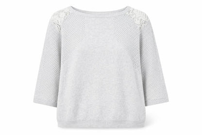 Warehouse Womens Grey Round Neck Viscose Pullover Jumper Size 12