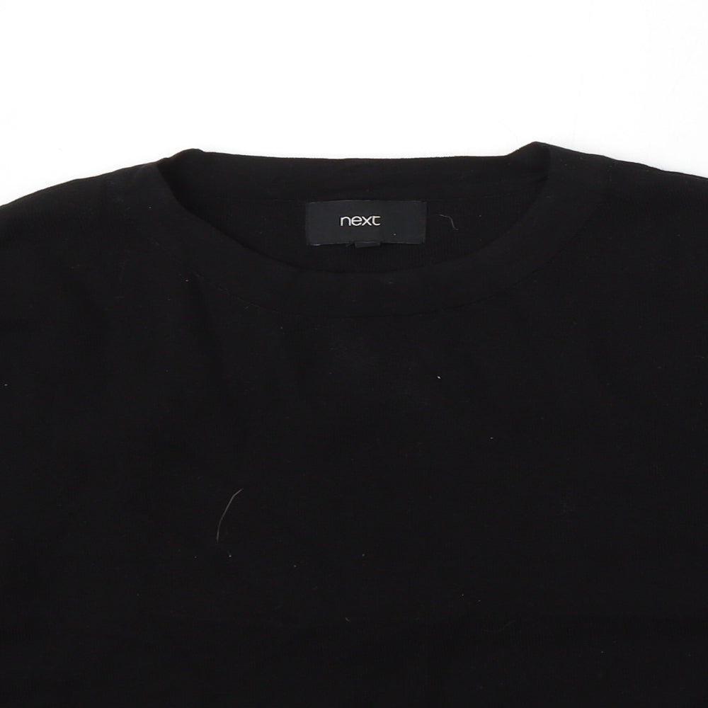 NEXT Womens Black Round Neck Viscose Pullover Jumper Size 14