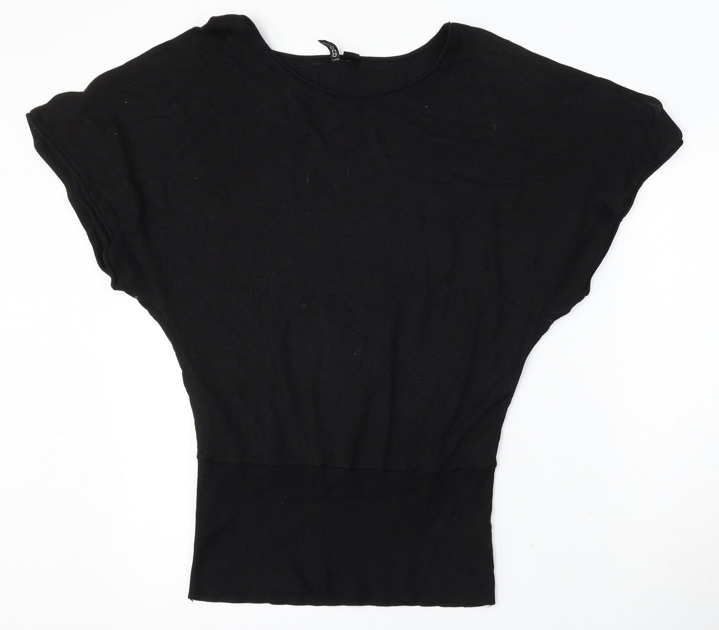 Divided Womens Black Round Neck Polyester Pullover Jumper Size 12