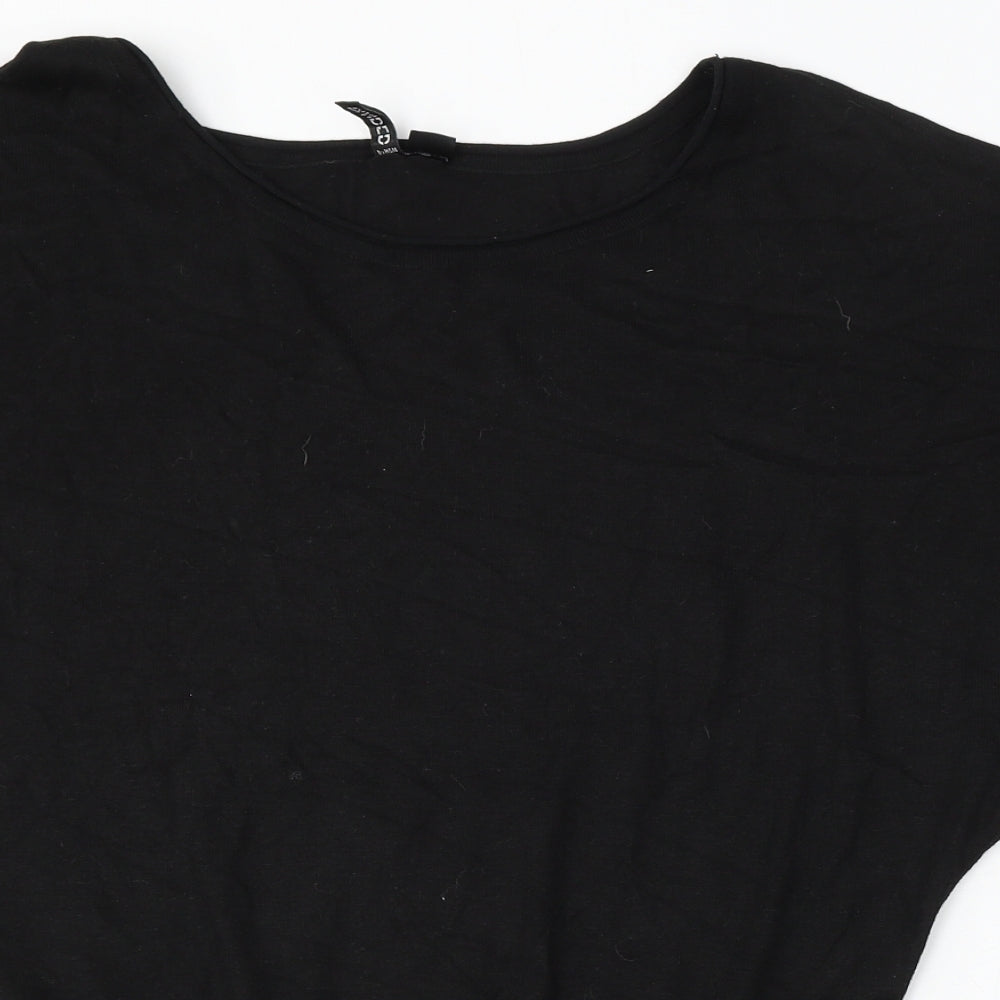 Divided Womens Black Round Neck Polyester Pullover Jumper Size 12