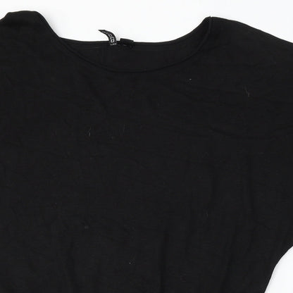 Divided Womens Black Round Neck Polyester Pullover Jumper Size 12