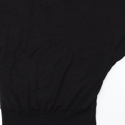Divided Womens Black Round Neck Polyester Pullover Jumper Size 12