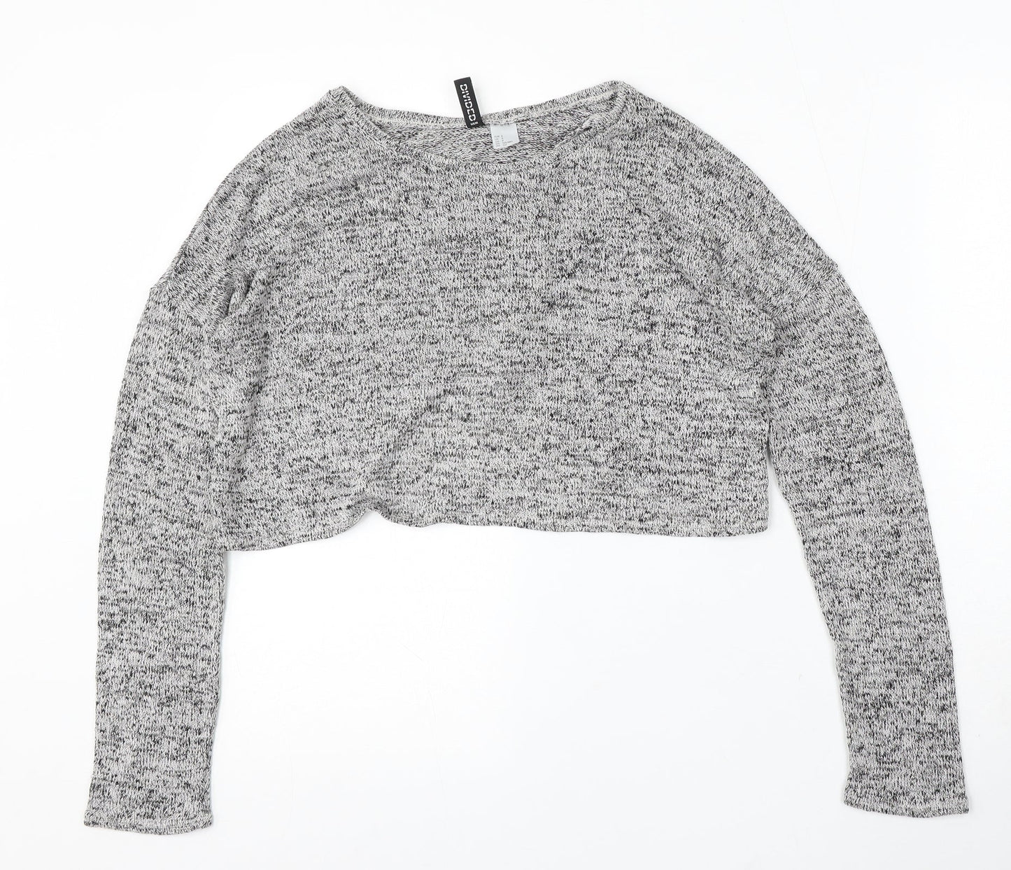 Divided by H&M Womens Grey Round Neck Polyester Pullover Jumper Size S
