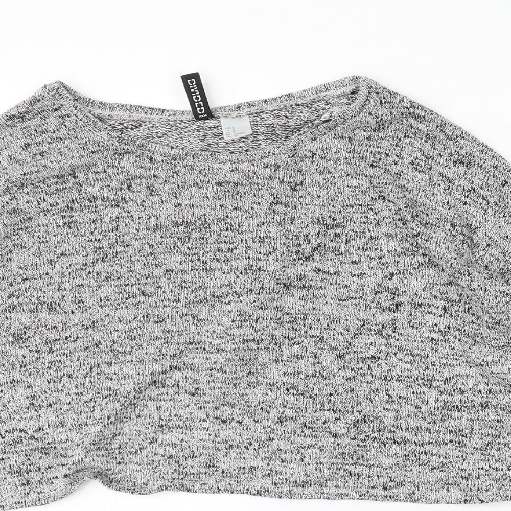 Divided by H&M Womens Grey Round Neck Polyester Pullover Jumper Size S
