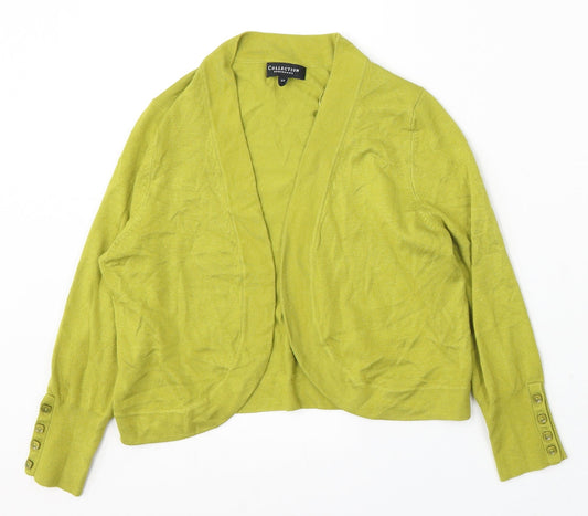 Collection at Debenhams Womens Green V-Neck Polyester Cardigan Jumper Size 12