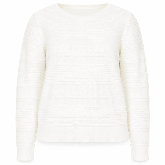 Oasis Womens White Round Neck Viscose Pullover Jumper Size M