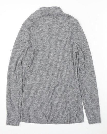 Preloved River Island Womens Grey Mock Neck Polyester Pullover Jumper Size 10 - Front