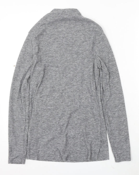 River Island Womens Grey Mock Neck Polyester Pullover Jumper Size 10