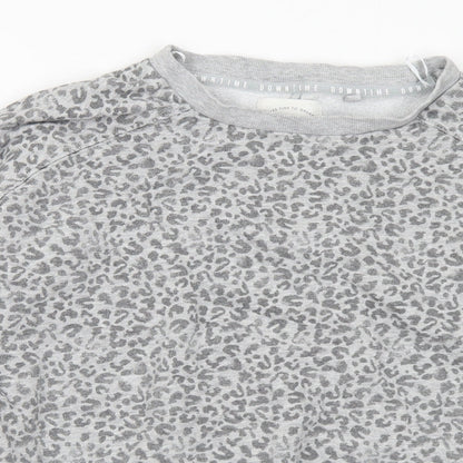 Next Womens Grey Animal Print Cotton Top Pyjama Top Size M