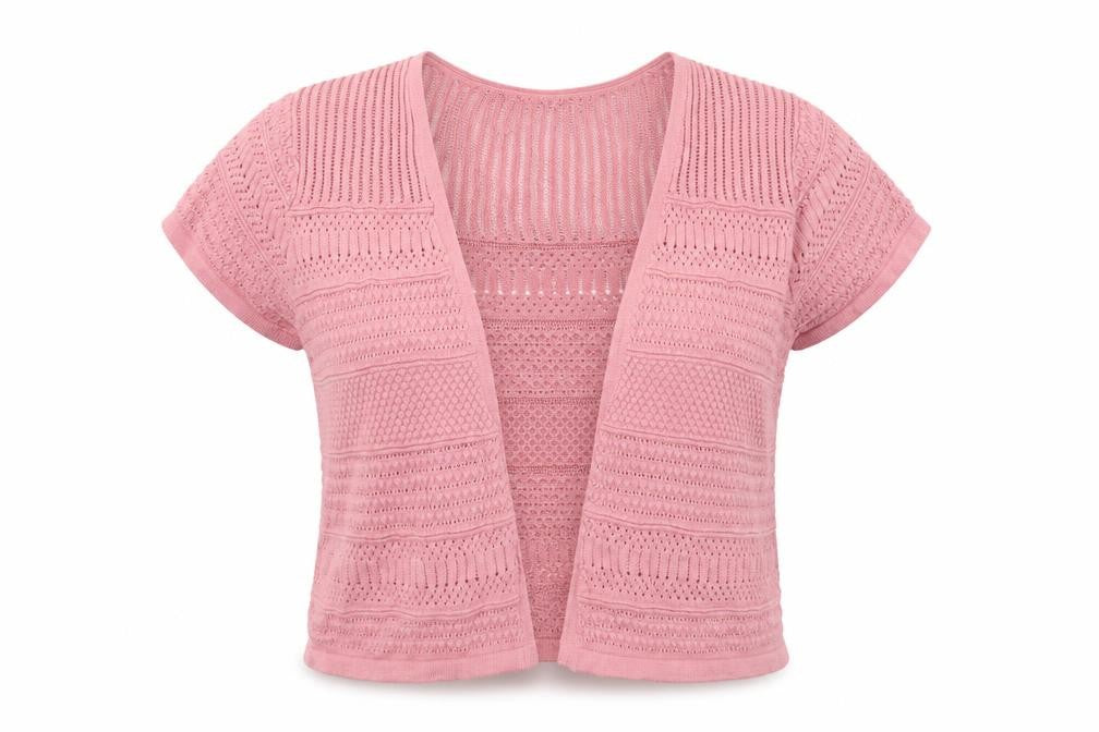 Primark Womens Pink V-Neck Cotton Cardigan Jumper Size 12 - 12-14