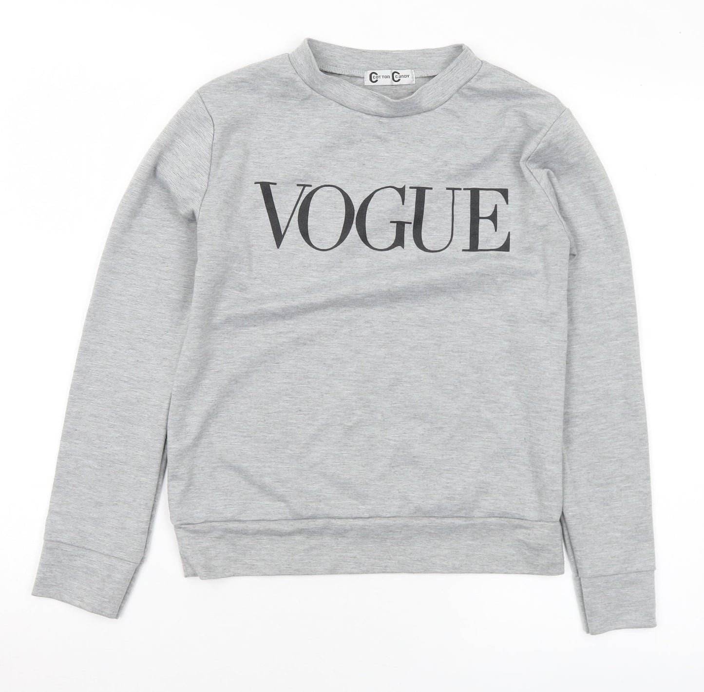 Cotton Candy Womens Grey Polyester Pullover Sweatshirt Size S - S/M Vogue