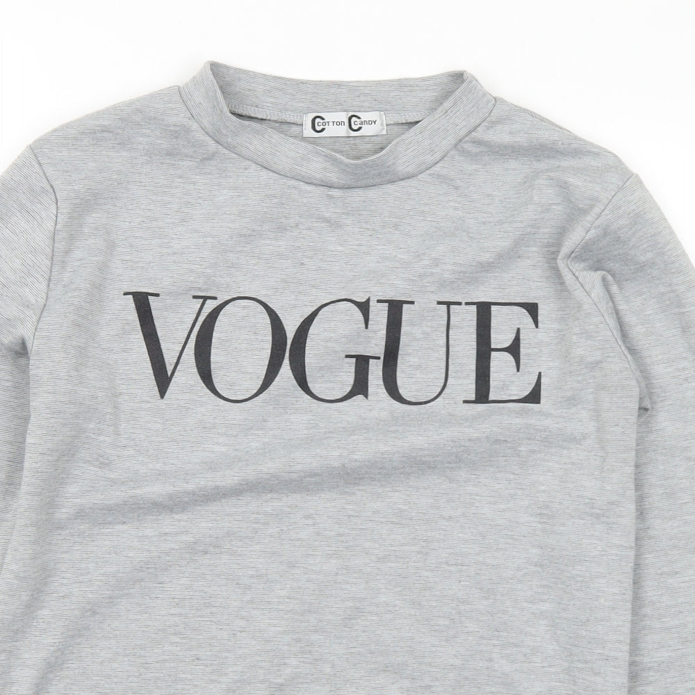 Cotton Candy Womens Grey Polyester Pullover Sweatshirt Size S - S/M Vogue
