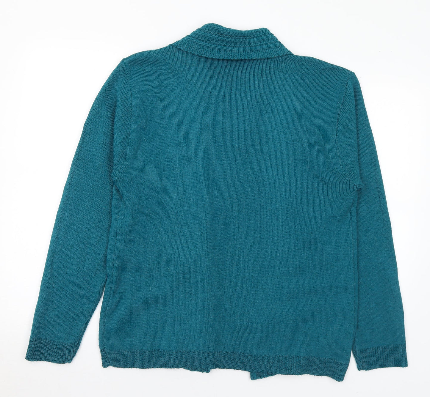 Vida Vi Womens Green Round Neck Striped Acrylic Pullover Jumper Size M - M/L