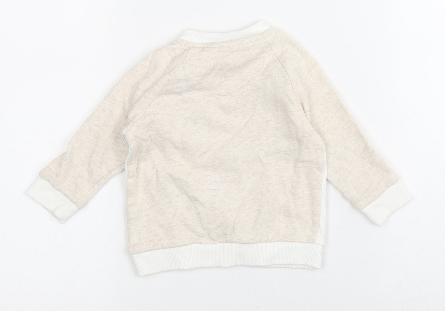 Fred & Flo Baby Beige Striped Cotton Pullover Jumper Size 3-6 Months