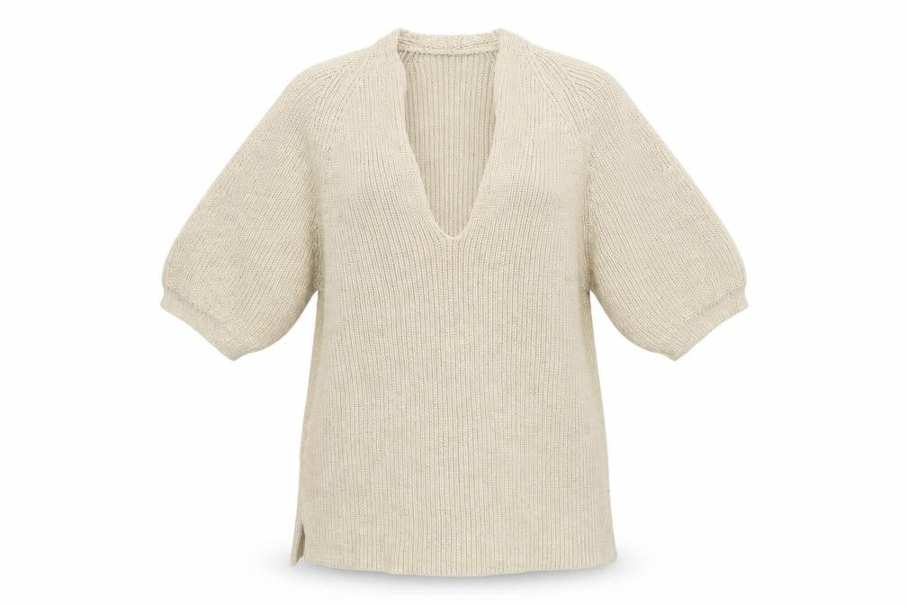 NEXT Womens Beige V-Neck Acrylic Pullover Jumper Size L