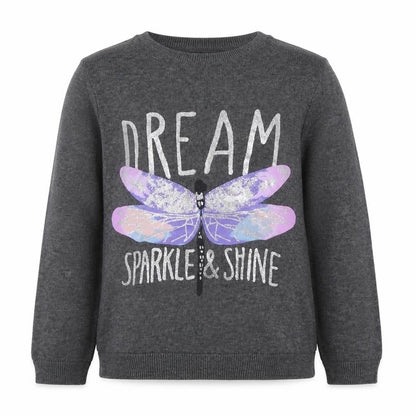 H&M Girls Grey Round Neck 100% Cotton Pullover Jumper Size 9-10 Years Pullover