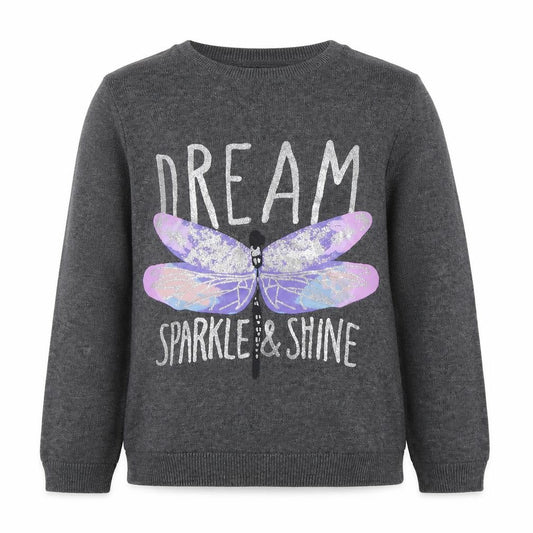 H&M Girls Grey Round Neck 100% Cotton Pullover Jumper Size 9-10 Years Pullover