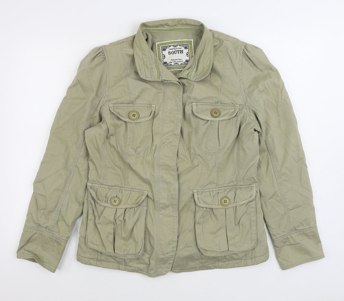 South Boutique Womens Green Jacket Size 14 Button