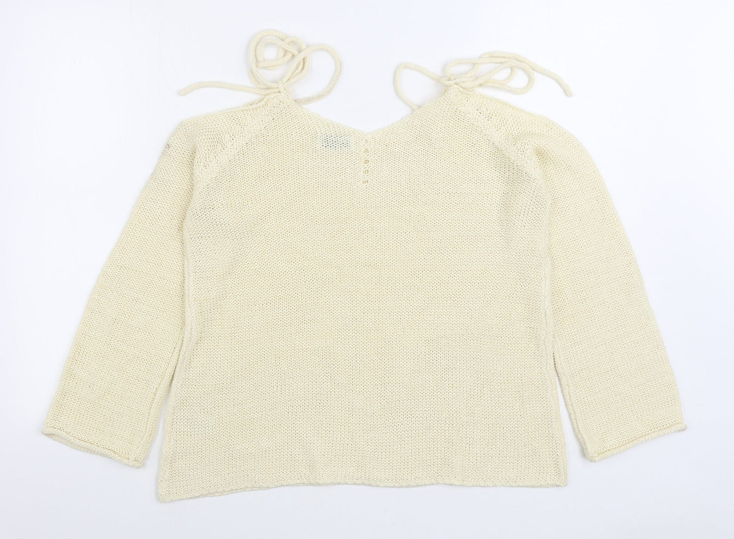 Matalan Womens White Boat Neck Acrylic Pullover Jumper Size M