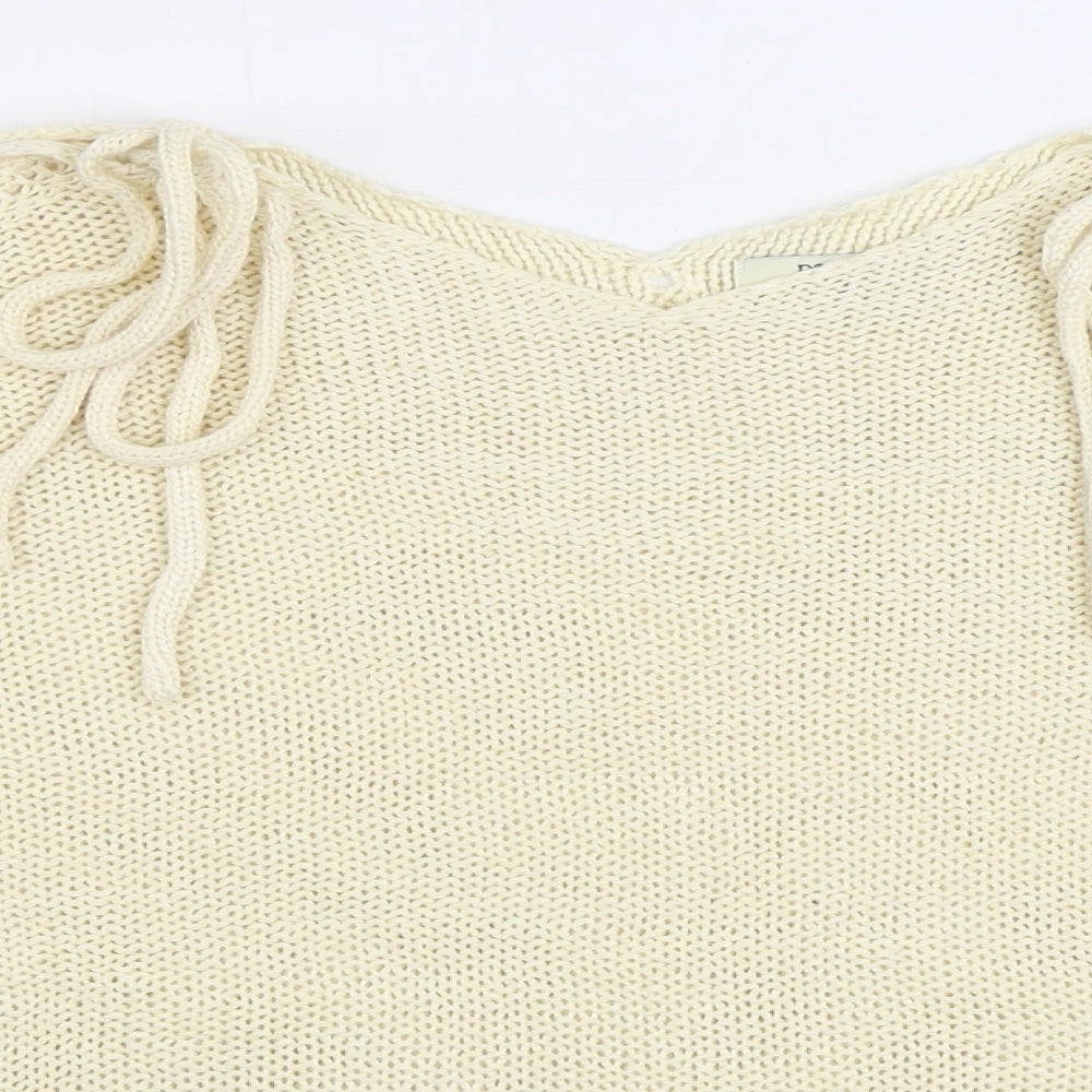 Matalan Womens White Boat Neck Acrylic Pullover Jumper Size M