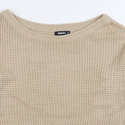 Preloved Missguided Womens Beige Boat Neck Acrylic Pullover Jumper Size 10 - Detail