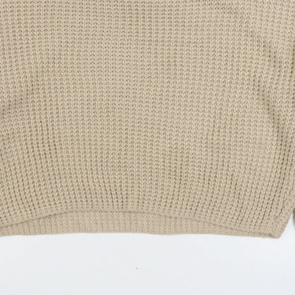 Preloved Missguided Womens Beige Boat Neck Acrylic Pullover Jumper Size 10 - Label