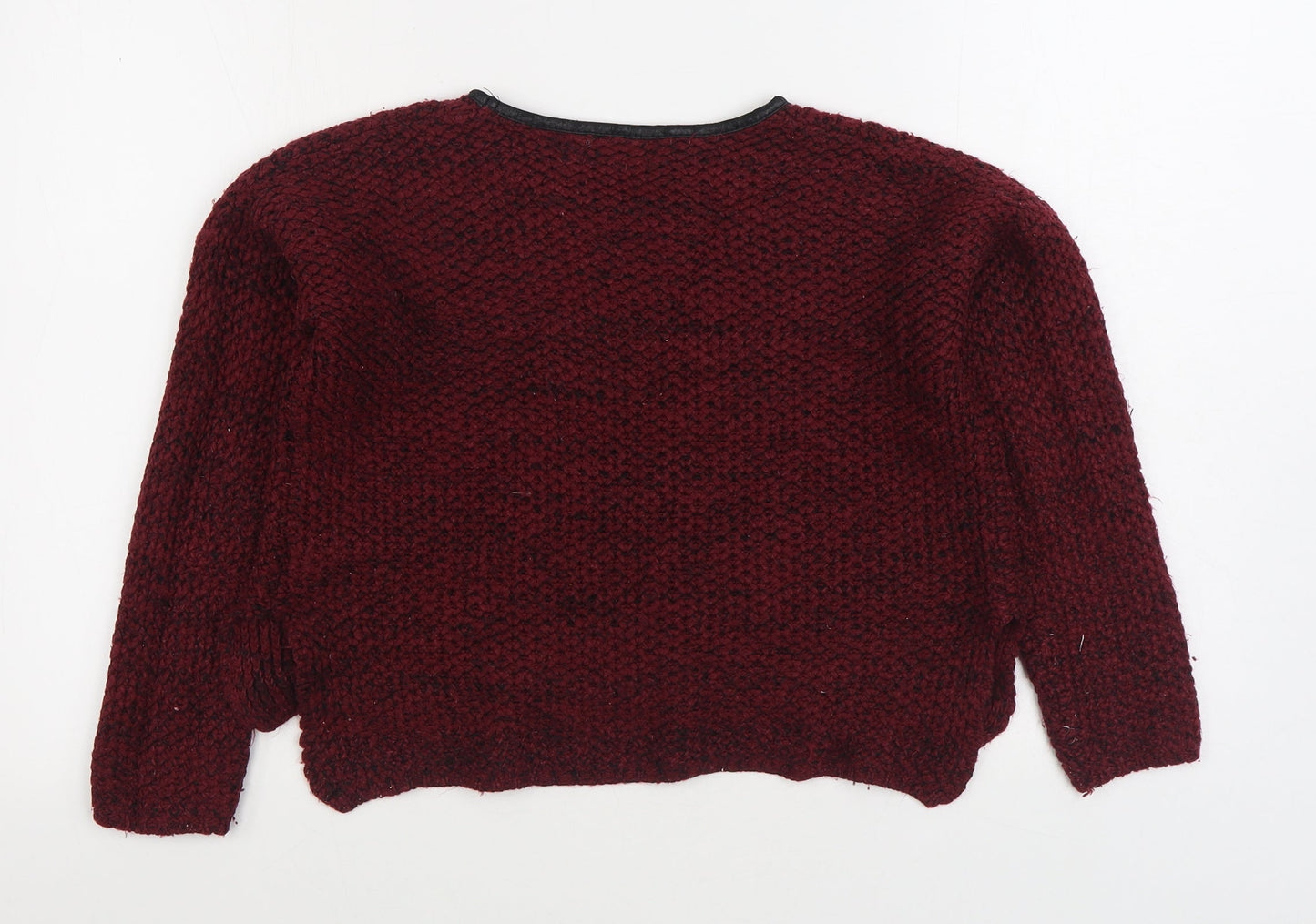Select Womens Red Boat Neck Acrylic Pullover Jumper Size 6
