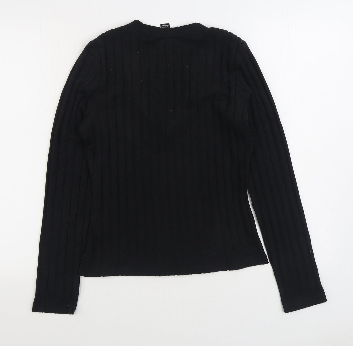 SheIn Womens Black Polyester Pullover Sweatshirt Size L Pullover