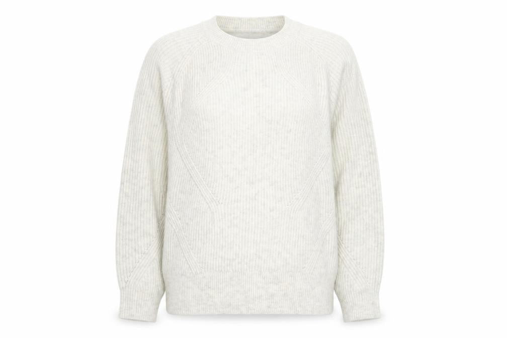 Marks & Spencer Womens White Round Neck Acrylic Pullover Jumper Size L