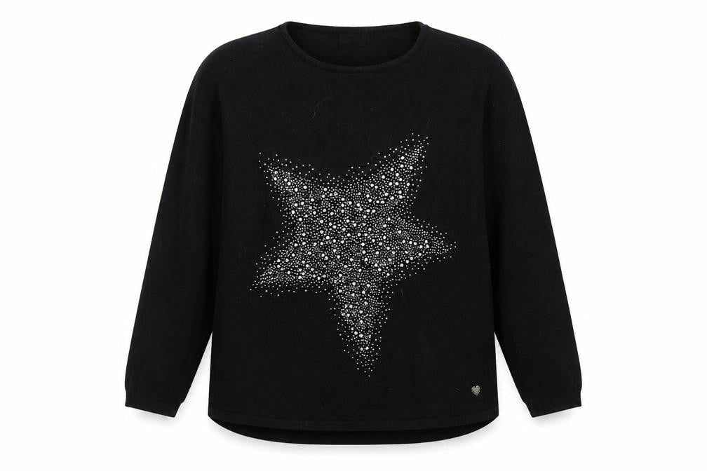 Preworn Womens Black Round Neck Viscose Pullover Jumper Size S