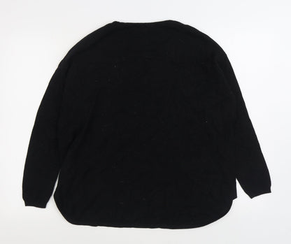 Preworn Womens Black Round Neck Viscose Pullover Jumper Size S