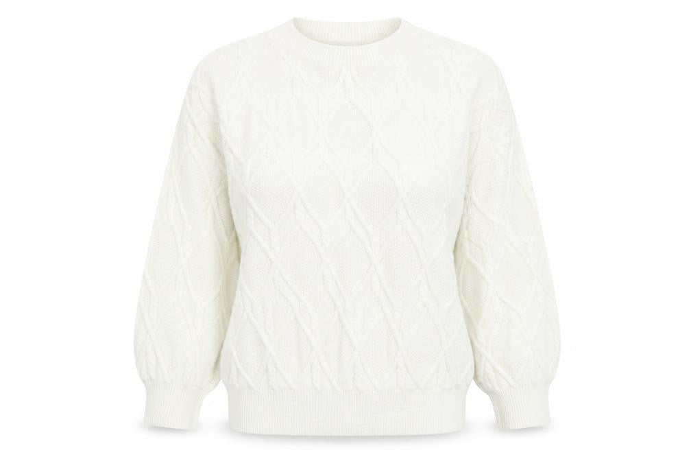 Belcci Womens White Round Neck Acrylic Pullover Jumper Size S