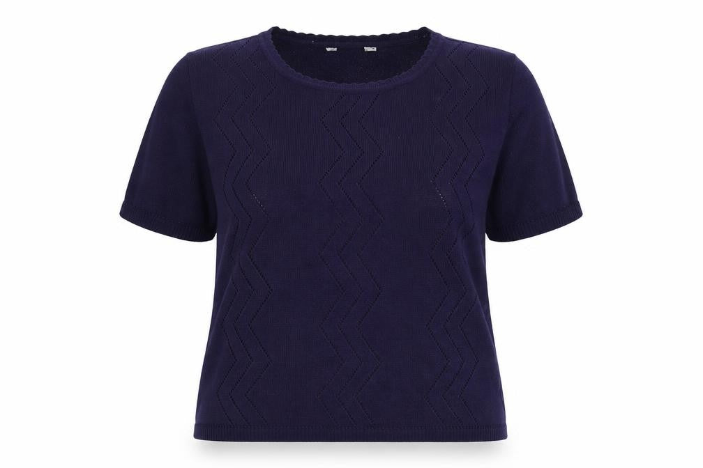 Preworn Womens Blue Round Neck Acrylic Pullover Jumper Size 16