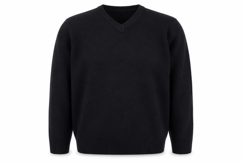 WFL Mens Blue Round Neck Acrylic Pullover Jumper Size L