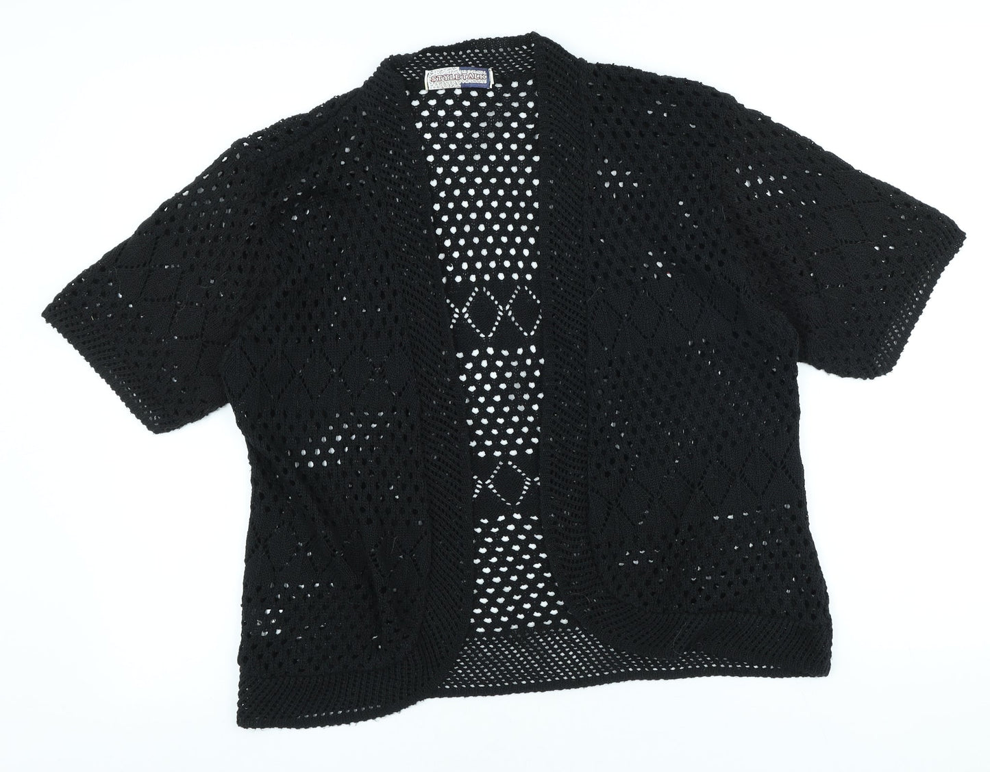 StyleTalk Womens Black Round Neck Cotton Cape Jumper Size M