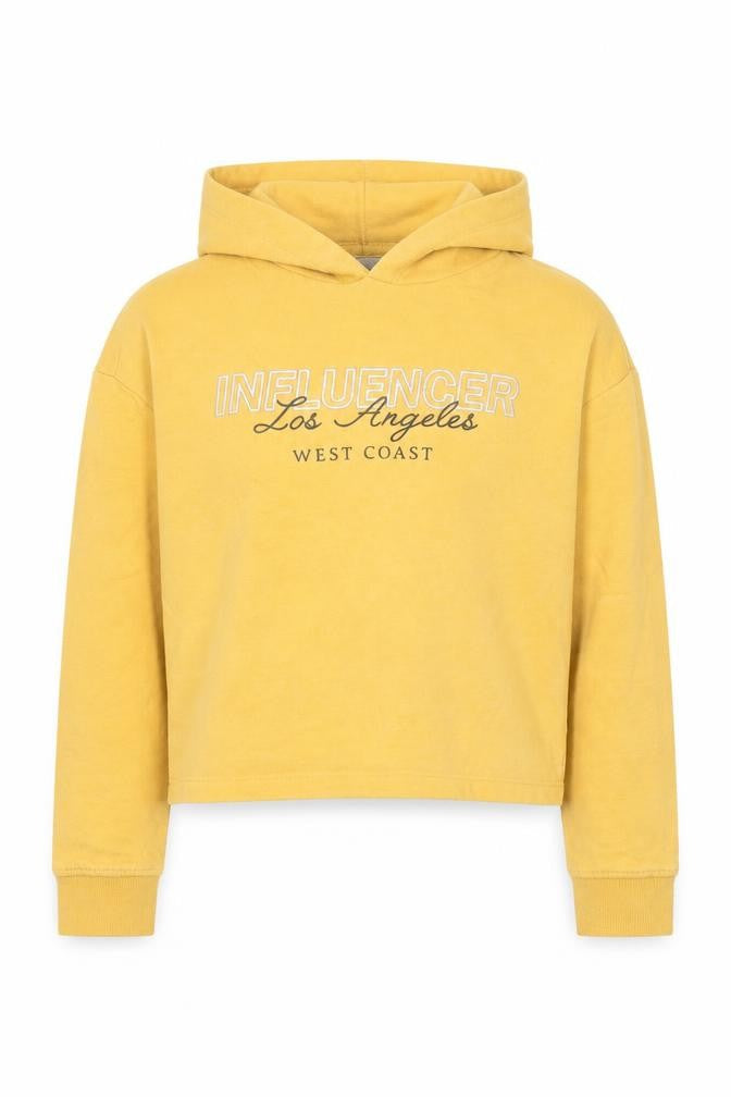 Matalan Girls Yellow Cotton Pullover Hoodie Size 10 Years Pullover