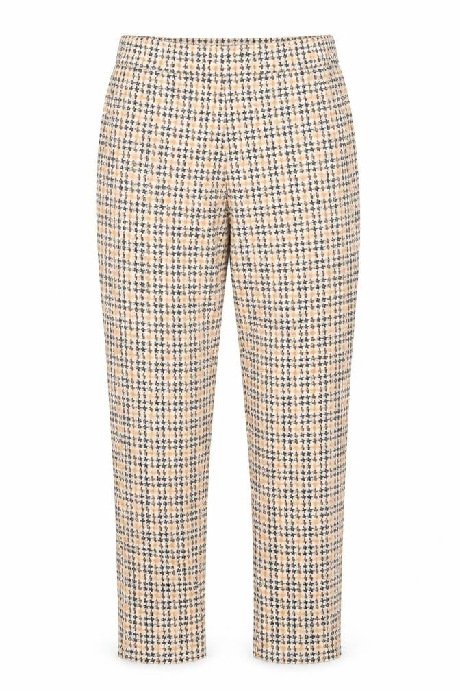Preworn Womens Orange Houndstooth Polyester Trousers Size S L25 in Regular