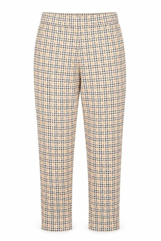 Preworn Womens Orange Houndstooth Polyester Trousers Size S L25 in Regular