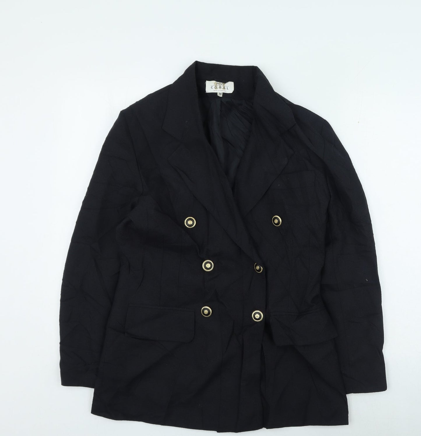 miss coral Womens Black Jacket Size 14
