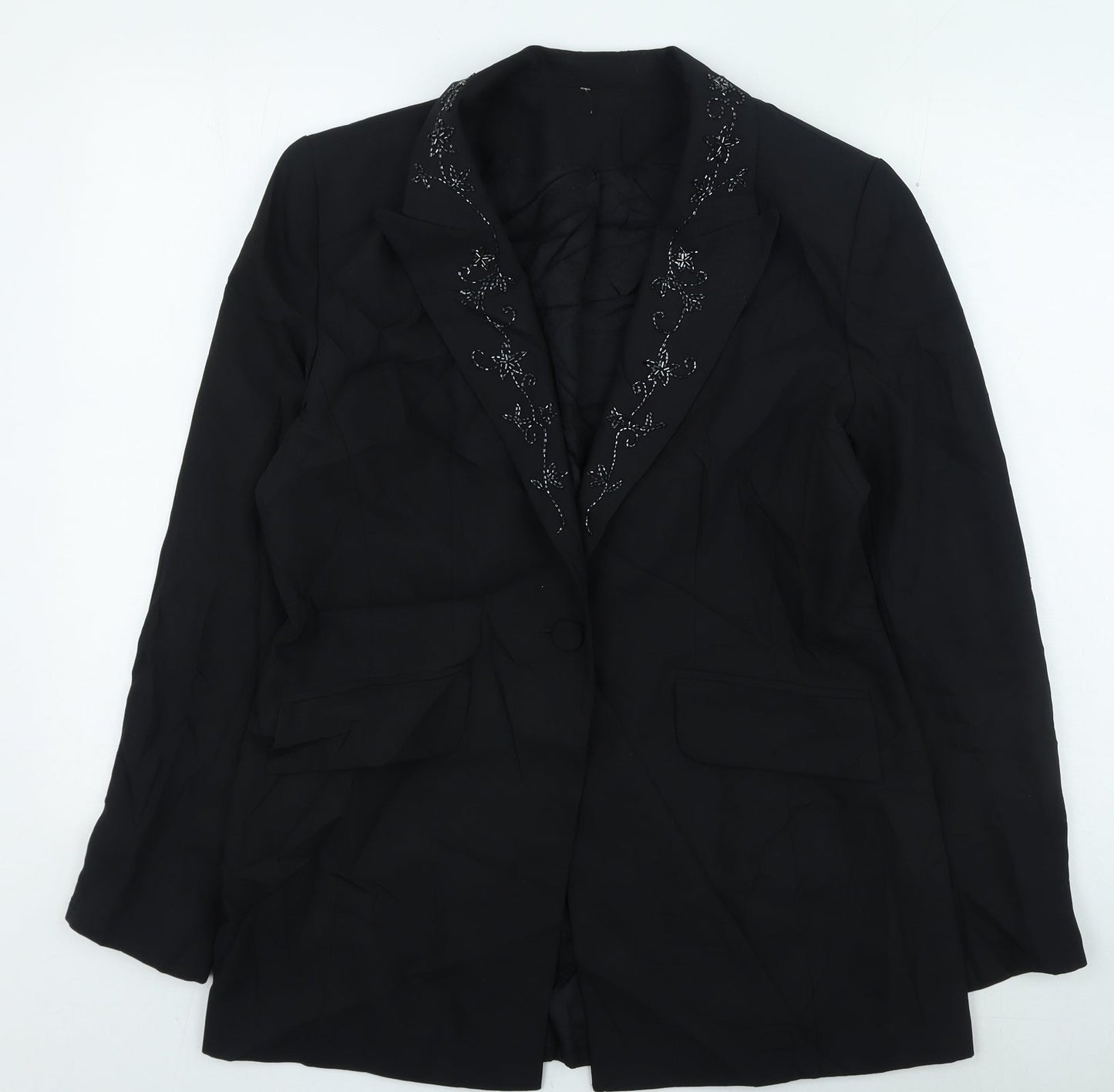 etan Womens Black Jacket Size 14