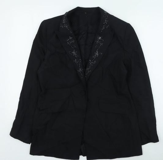 etan Womens Black Jacket Size 14